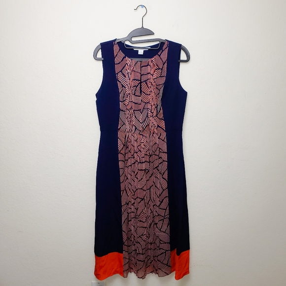 Diane von Furstenberg navy pleated sheath dress 6 - Picture 4 of 8